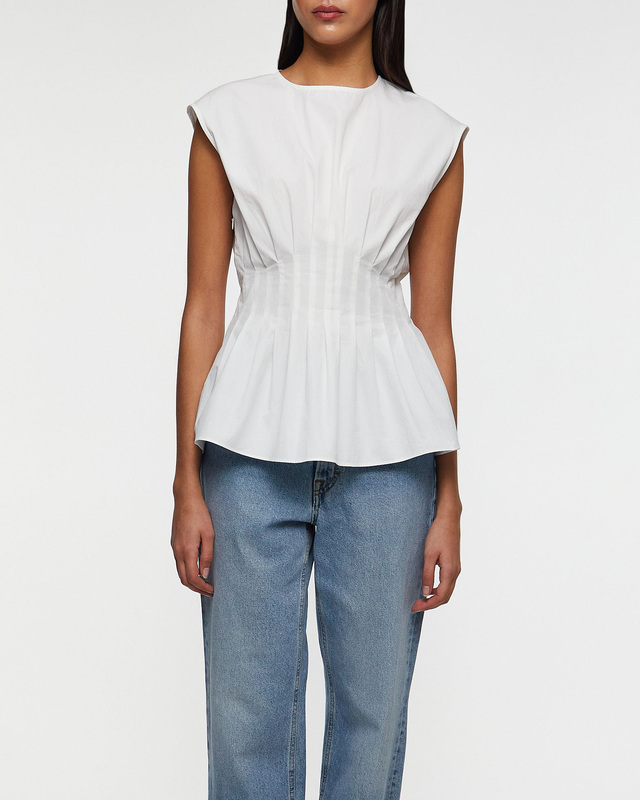 Wakakuu Icons Top Dover Pleated  White S