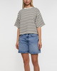ANINE BING T-Shirt Myers Cropped Tee Vit/svart L