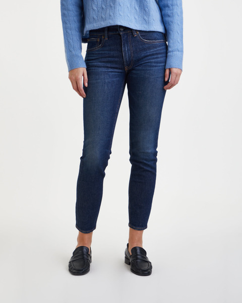 Jeans Mid Rise Skinny Ankel Blå 1
