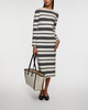 Moncler Klänning Striped Bouclé Midi Mörkgrå L