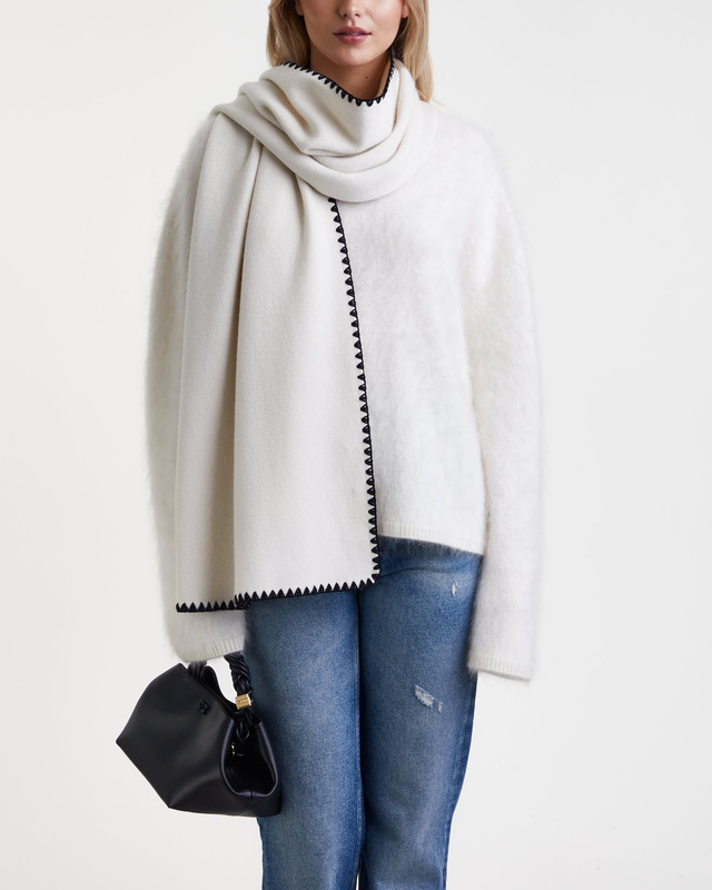 LISA YANG Scarf Saga Svart/creme ONESIZE
