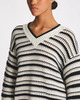 Ganni Sweather Striped Cotton Pointelle Vit/svart S-M