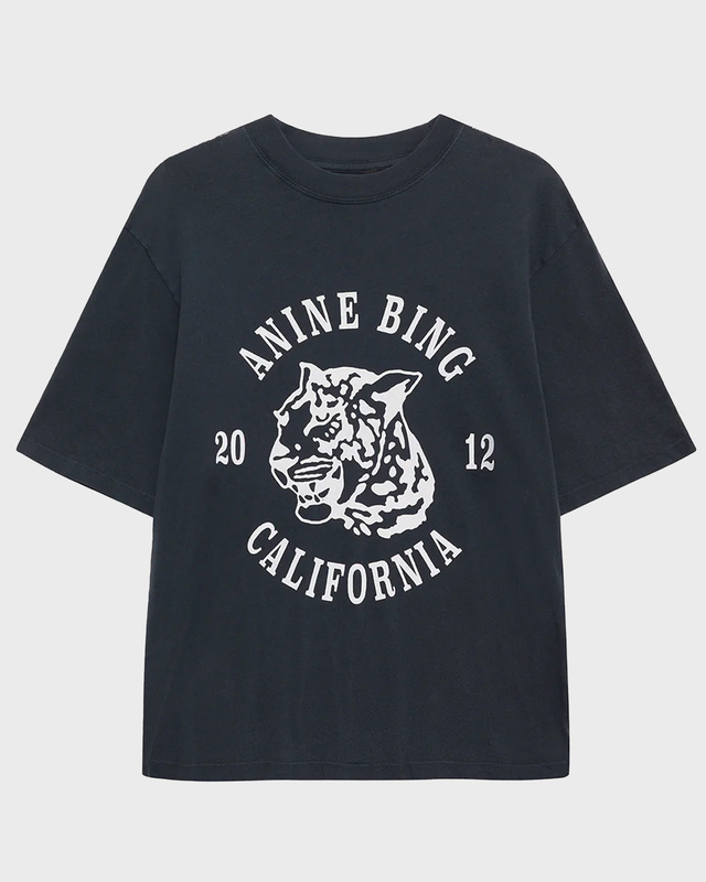 Anine Bing T-shirt Avi Collegiate Leopard Black XS