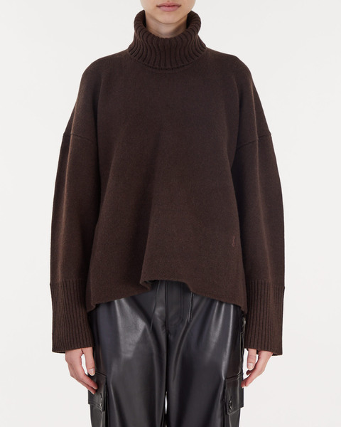 Tröja Doubleface Cashmere Oversized Turtleneck Brun 1