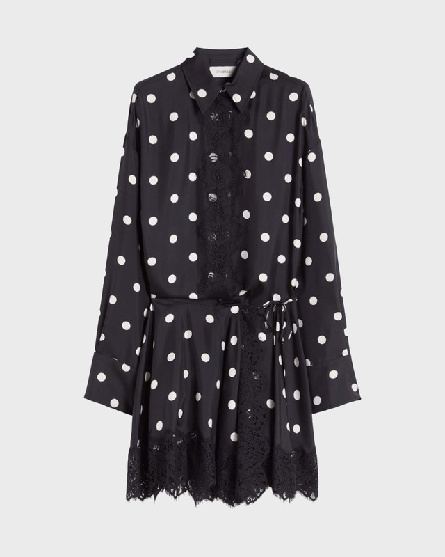 Sportmax Dress Lace-Detail Polka Dot Mini Black IT 44 (EUR M-L)