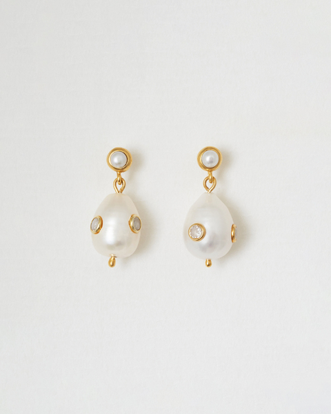 Pearl on pearl earrings guld Guld ONESIZE 1