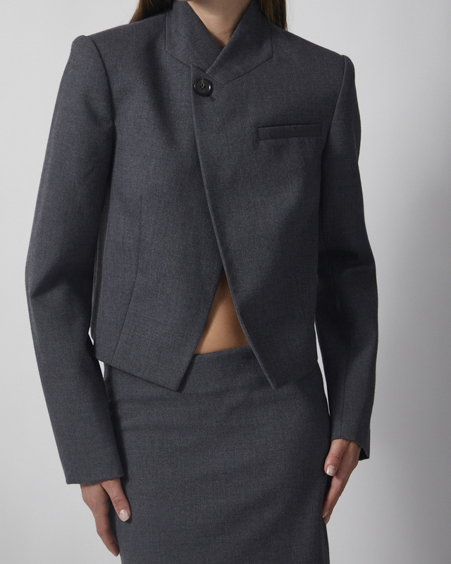 Wakakuu Icons Kavaj Turn Collar Wool Grå M