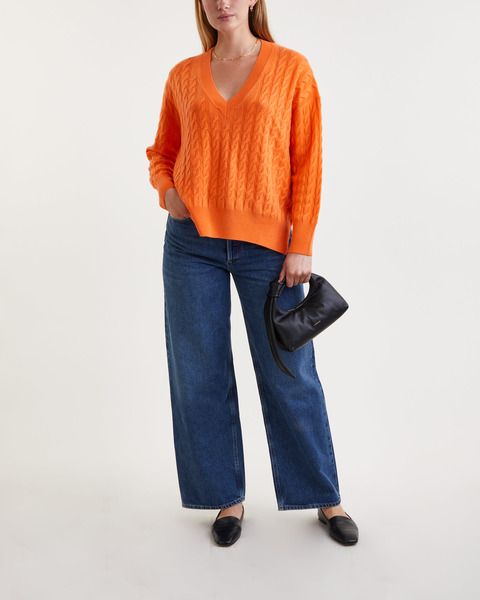 Cashmere Sweater V-Pullover  Orange 2