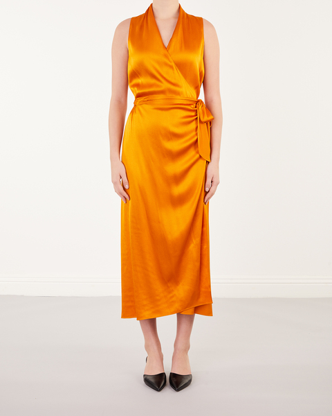 Slvls Draped Wrap Dress Orange 1