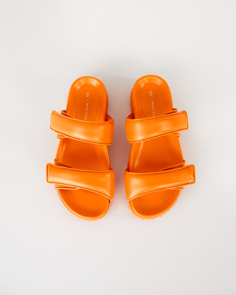 Sandal double strap matte lamb leather Orange 2