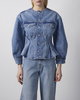 Frame Jacket The Nipped Collarless  Light blue wash S