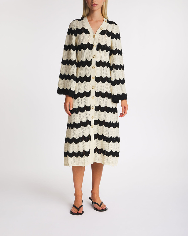 Malina Dress Isobel Wide Sleeve Knitted Midi Black M