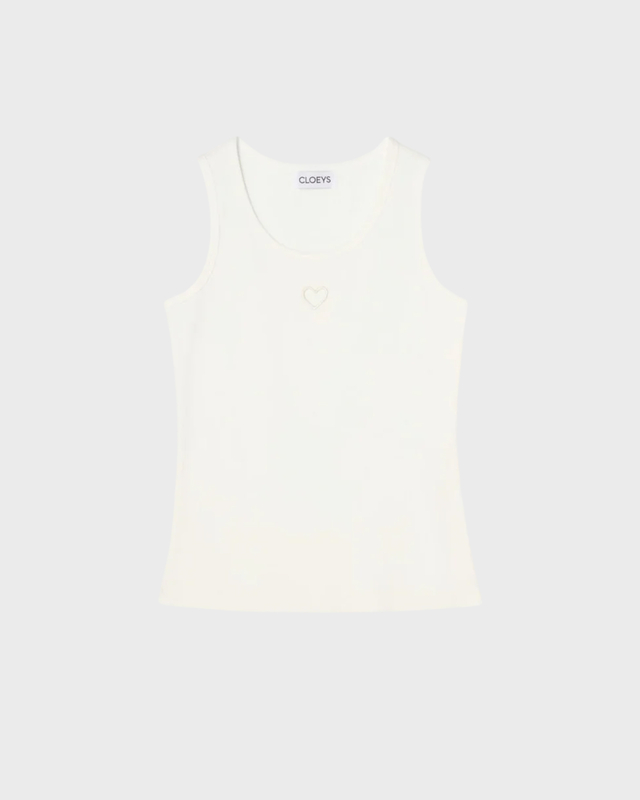 CLOEYS Tanktop Heart White L