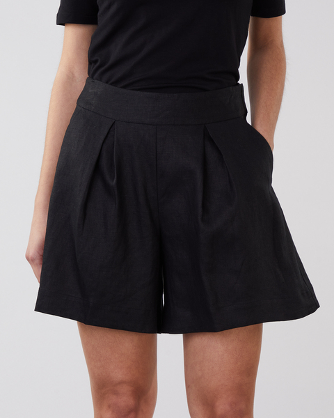 Linen Shorts Solone Black 1