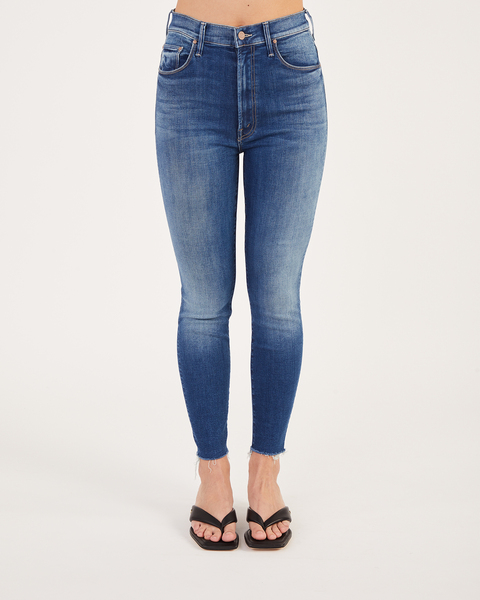 High Waisted Rail Ankle Fray Denim 1