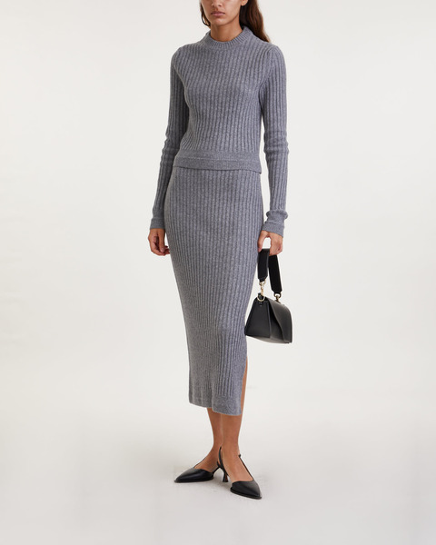 Skirt Rib Knit Light grey 2