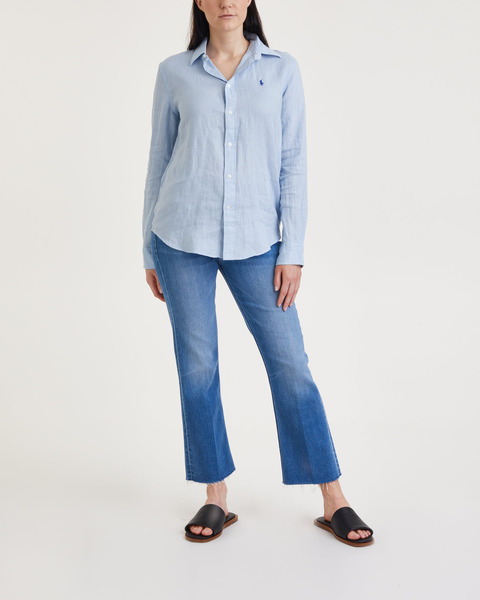 Skjorta Long Sleeve Button Front Blå 2