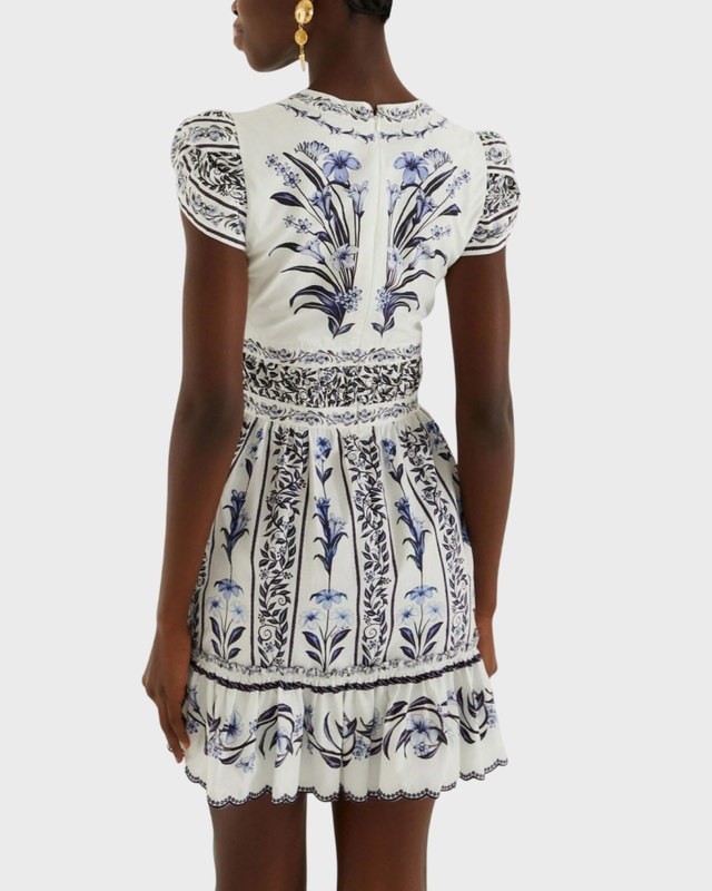 FARM Rio Dress Flowers Arch Mini Offwhite XS