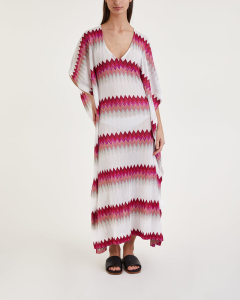 Klänning Beach Cover Up Vit/rosa 2