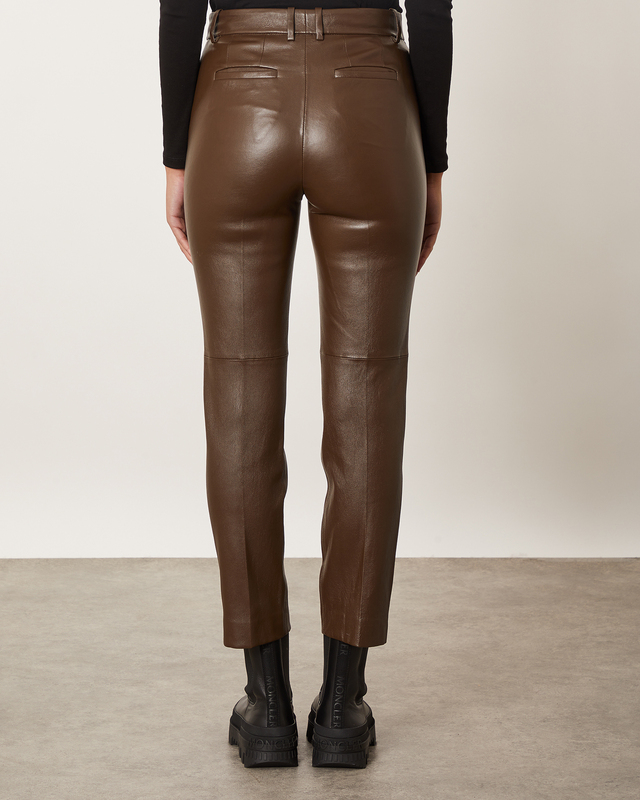 Joseph Leather Pants Coleman-Leather Stretch Green Green 34