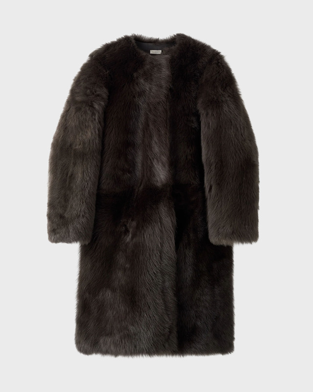 Almada Frakke Gemma Fur Leather Chocolate M