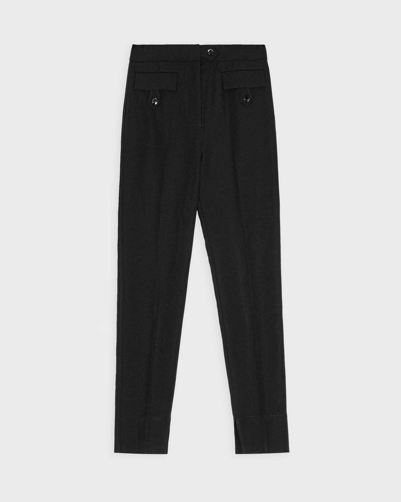 Ganni Women's Black Trousers Light Twill Suiting 34
