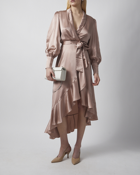 Klänning Silk Wrap Midi Ljusrosa 2