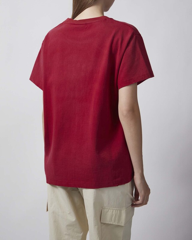Found T-shirt Wildlife Chenille Embroidered Burgundy XS