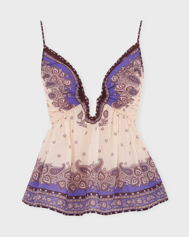 Zimmermann Topp Maxine Plunge Cami Lila 0 (XS-S)