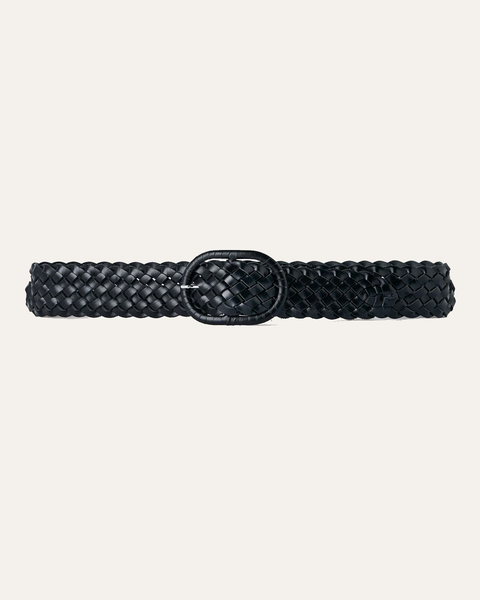 Belt Wide Braided Leather Black 1