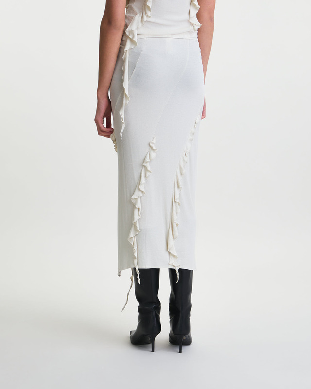 Acne Studios Skirt Ribbed Ruffle Ecru XS