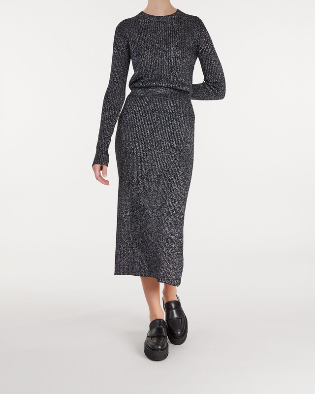 Proenza Schouler White Label Skirt Lurex Skirt Silver/svart M