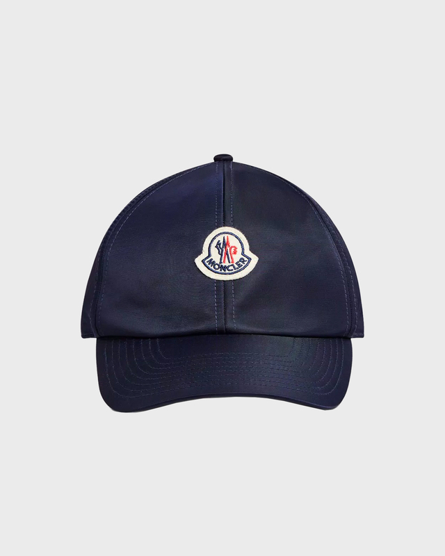 Moncler Cap Satin Baseball Marinblå ONESIZE