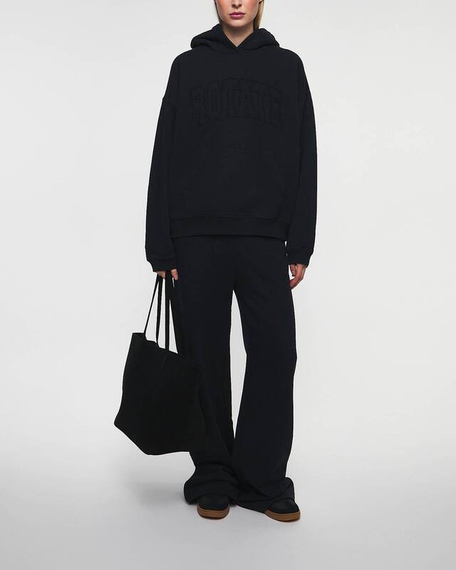 ROTATE Birger Christensen Hoodie Washed Heavy Sweat Svart L