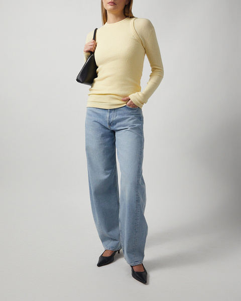 T-Shirt Long Sleeve Vivian Cashmere Ljusgul 2