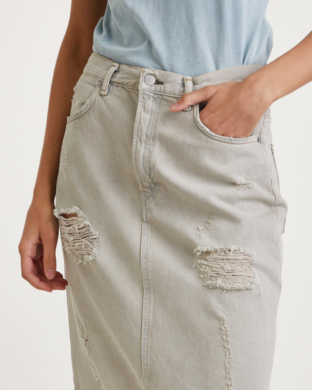 Acne Studios Kjol Denim Distressed Grå/beige 36