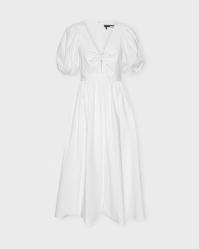 ROTATE Birger Christensen Klänning Puff Sleeve Midi  Vit 42