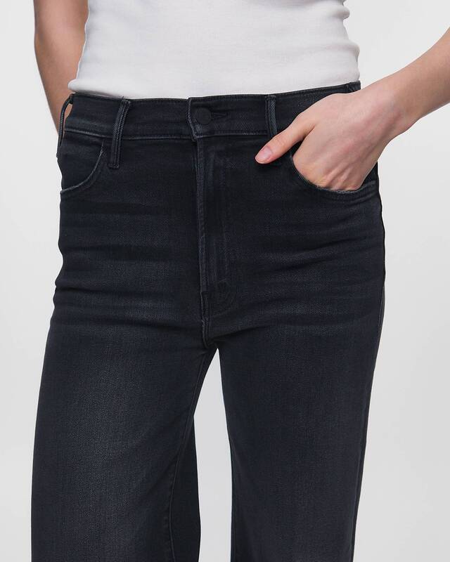 Mother Denim Jeans The Hustler Roller Sneak Black Washed black 23
