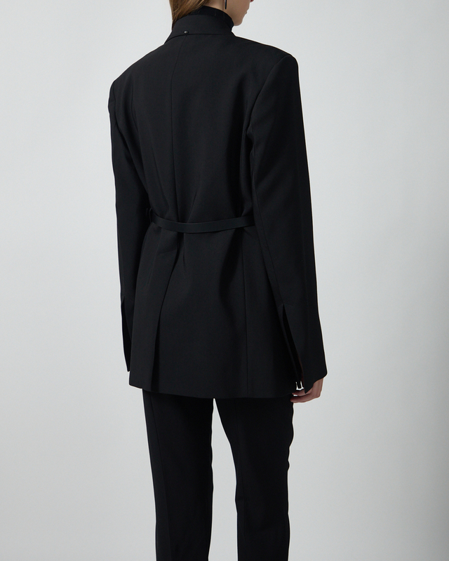 Sportmax Jakke Tailored Leather Belt Detail Black IT 48 (EUR L-XL)