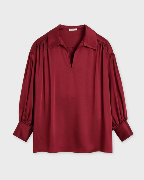Blus Leonora Satin Cabernet 1