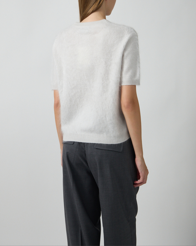Soft Goat Trøje Brushed short sleeve Light gray XS