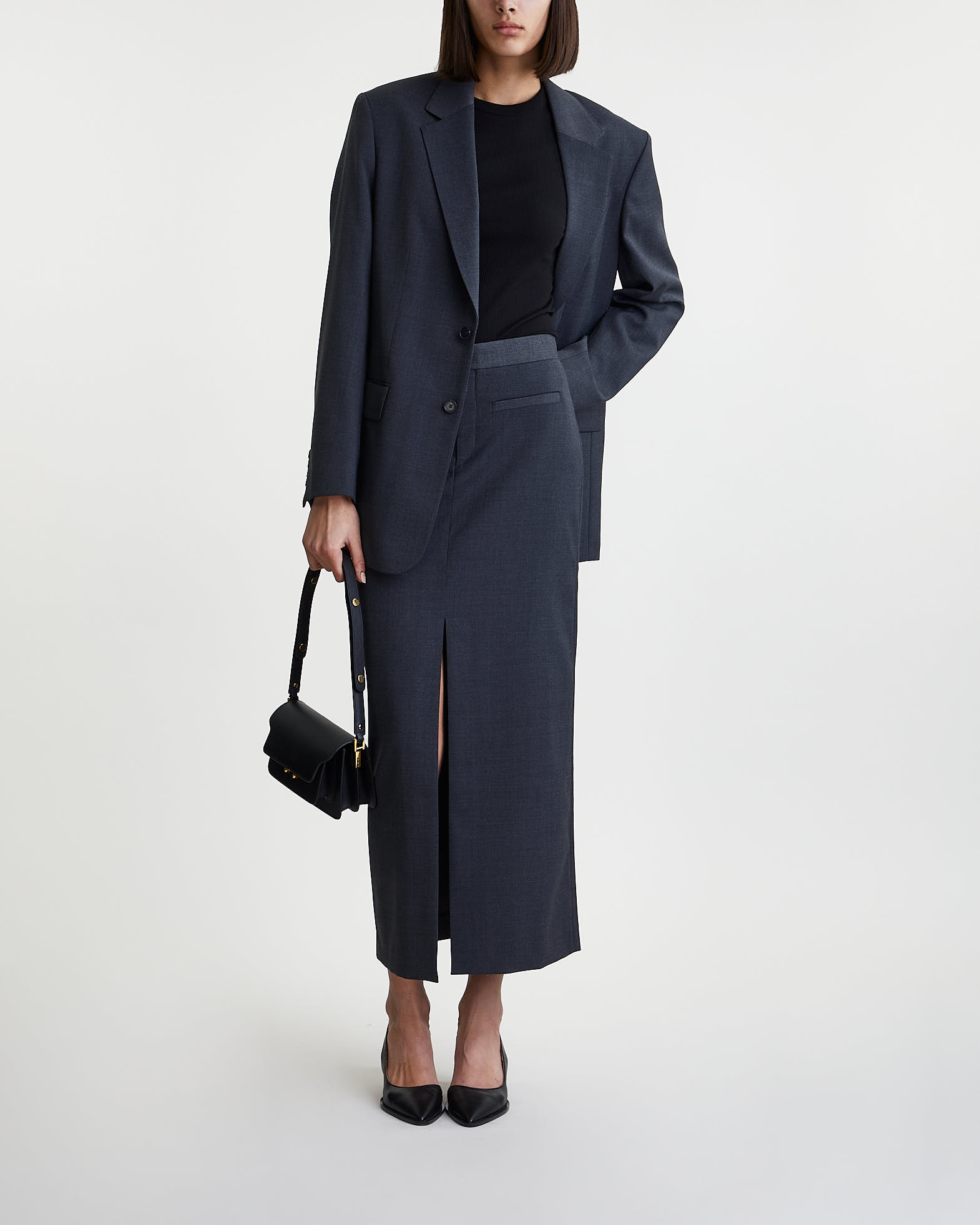 Filippa K Skirt Long Tailored   Dark grey 36