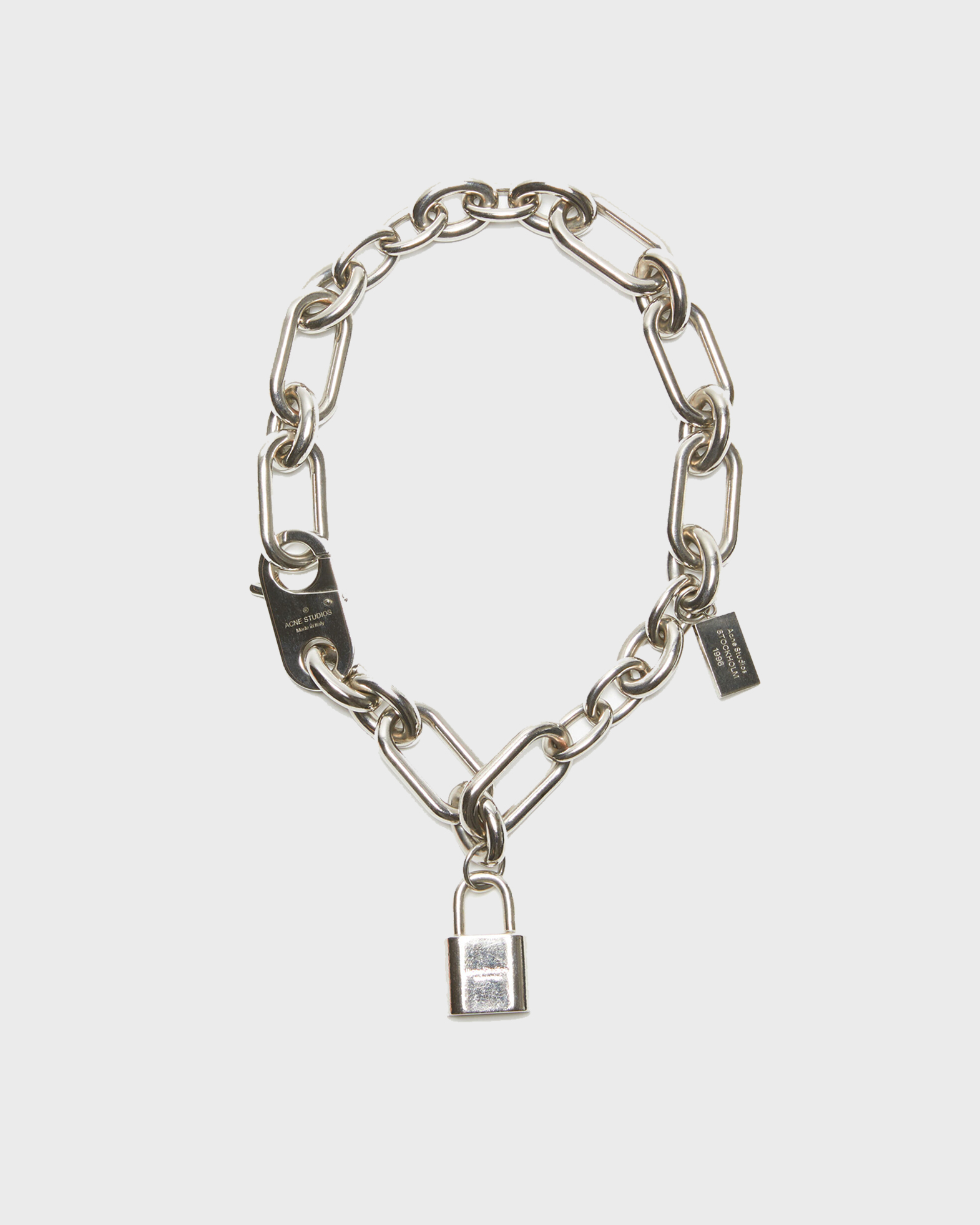 Acne Studios Women's Silver Padlock Chain Bracelet Onesize
