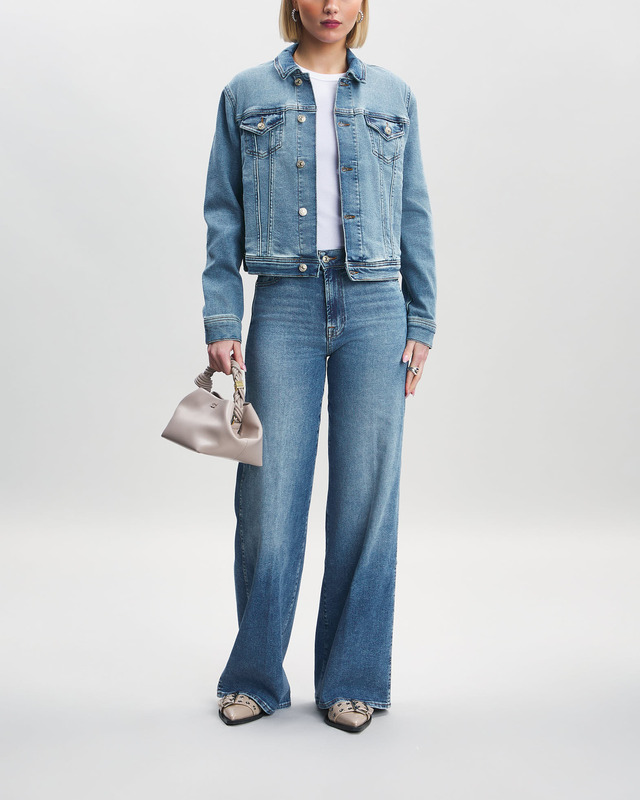 7 For All Mankind Jacket Classic Trucker Luxe Vintage Mid blue  S