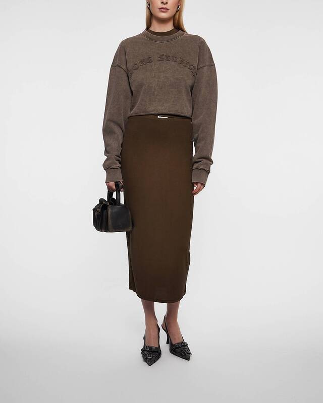 Acne Studios Sweatshirt Logo Cropped Taupe XS