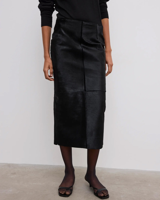 Dagmar Skjørt Pony Leather Black 36