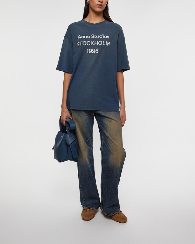 Acne Studios T-Shirt Logo Relaxed Fit Blue S
