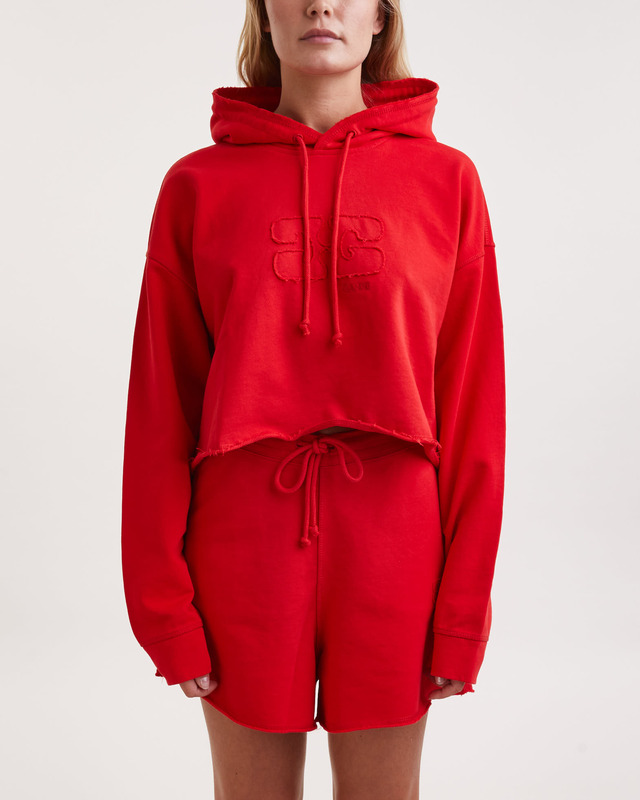 Ganni Hoodie Isoli Cropped Red S-M