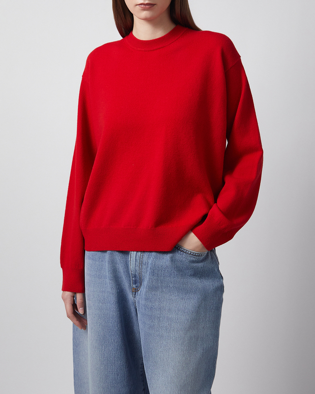 RÓHE Sweater Crewneck Open Neck Röd 40