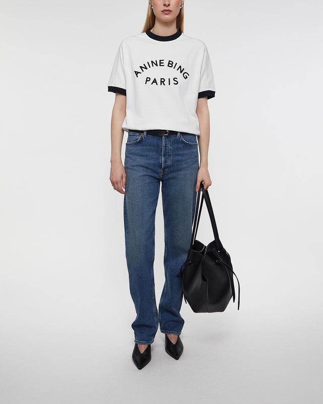 Anine Bing T-Shirt Jaylin Paris  Ivory XS